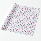 Flowers and Dots Floral Pattern Cadeaupapier (Uitgerold)