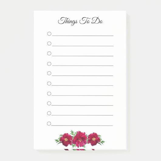 Flowers and Things To Do Lined Post-it Notes (Voorkant)