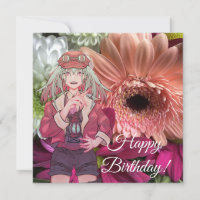 Flowers, anime, happy birthday