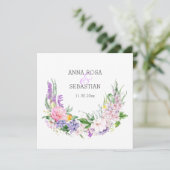 *~* Flowers AR15 QR RSVP Boho Wedding Kaart (Staand voorkant)