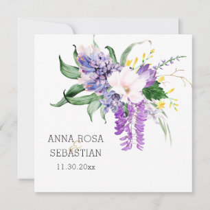 *~* Flowers AR15 QR RSVP Floral Wedding Kaart