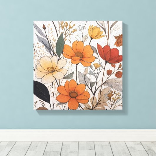 Flowers Art Canvas Afdruk (Insitu (Houten vloer))