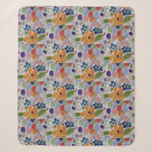 Flowers & Balloons Sherpa Blanket Deken