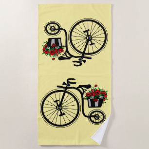 Flowers Bike Beach Towel - Uw kleur Strandlaken