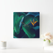 Flowers | Bird of Paradise Vierkante Klok (Huis)