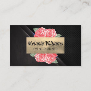 Flowers Black Texture Mesh Background Visitekaartje