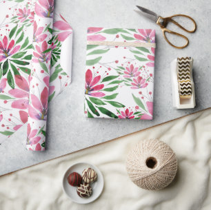 Flowers Bloom Original Art Work Waterverf Cadeaupapier