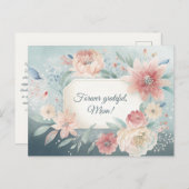 Flowers Blue Briefkaart (Voorkant / Achterkant)