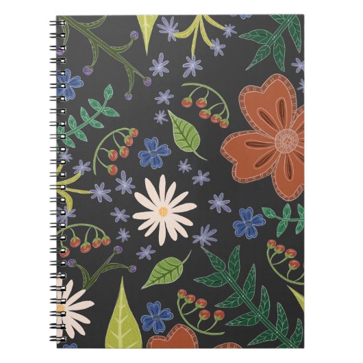 Flowers Boho Indie Hippie Notitieboek (Voorkant)