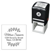 Flowers Botanical Wreath Shaded Address Zelfinktende Stempel (In situ)