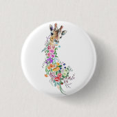 Flowers Bouquet Giraffe Button (Voorkant)