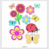 Flowers Butterflies bugs Nature Art Sticker (Vel)