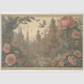 Flowers Castle & postcard snijdt paper Tissuepapier (Voorkant)