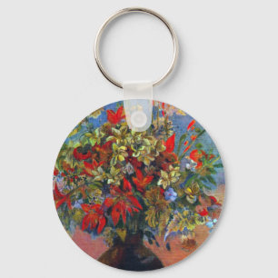 Flowers & Cats by Paul Gauguin, Vintage Fine Art Sleutelhanger