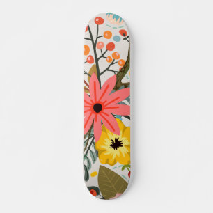 Flowers Colorful Waterverf Cute Skateboard