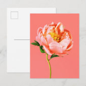 Flowers | Coral Peony Blossom Briefkaart (Voorkant / Achterkant)