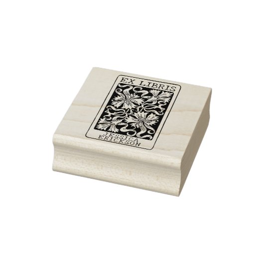 Flowers Custom Ex Libris Boek Rubberstempel (Stempel)