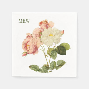 Flowers custom monogram papieren servetten 2