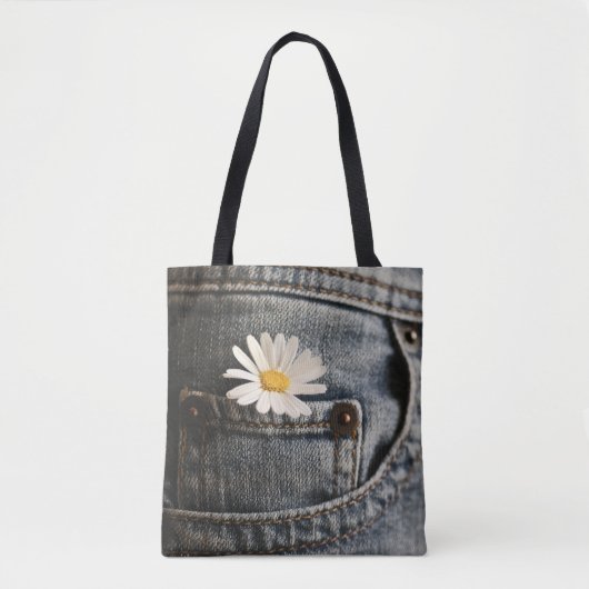 Flowers | Daisy in Jeans Pocket Draagtas (Voorkant)