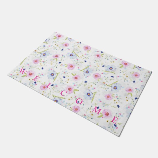 Flowers Doormat Welcome Spring Deurmat (Schuin)