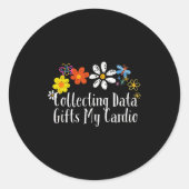 Flowers Drawing Collecting Data My Cardio Funny 20 Ronde Sticker (Voorkant)