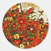 Flowers - Egon Schiele art, Ronde Sticker (Voorkant)