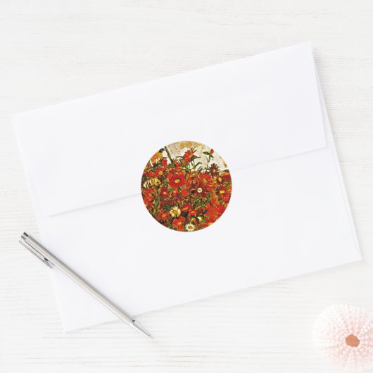 Flowers - Egon Schiele art, Ronde Sticker (Envelop)