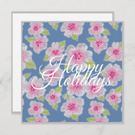 Flowers Elegance Happy Holidays Card Feestdagenkaart