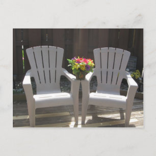Flowers en Adirondack Chairs Briefkaart