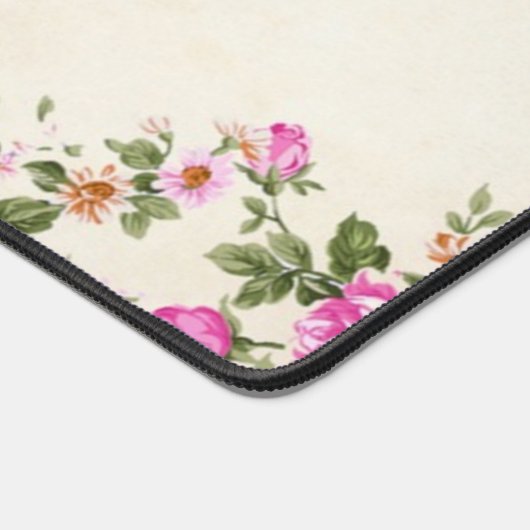 Flowers en bewerkbaar Golden Script Bureaumat (Hoek)