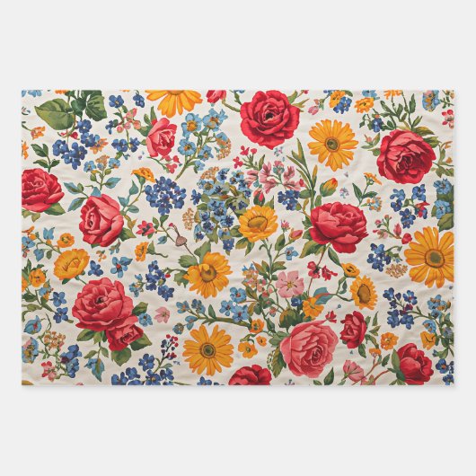 Flowers Everywhere, colorful design, Inpakpapier Vel (Voorkant)