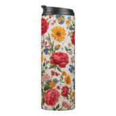 Flowers Everywhere, colorful design, Thermosbeker (Geroteerd rechts)