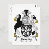 Flowers Family Crest Briefkaart (Voorkant / Achterkant)