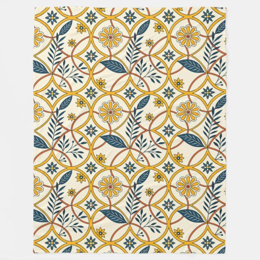 Flowers Fleece Deken (Voorkant)