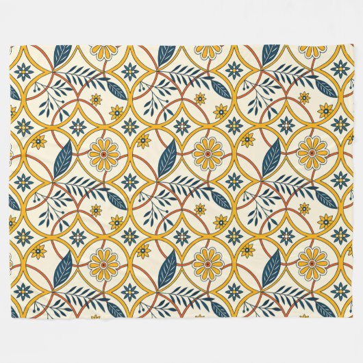 Flowers Fleece Deken (Voorkant (Horizontaal))