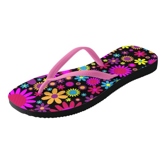 Flowers Floral Background Pattern Teenslippers (Schuin)