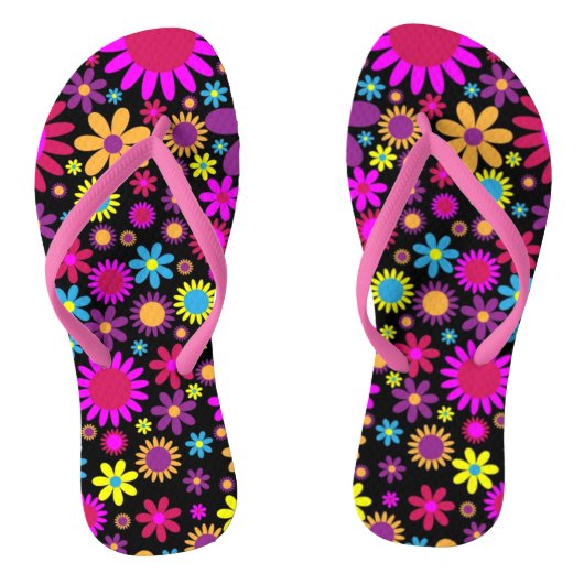 Flowers Floral Background Pattern Teenslippers (Voetbed)