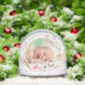 flowers frame Baptism thank you Sneeuwbol (Kerstmis)