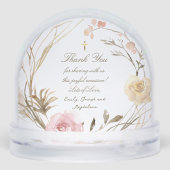 flowers frame Baptism thank you Sneeuwbol (Achterkant)