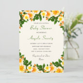 Flowers Framed Baby shower Invitation (Staand voorkant)