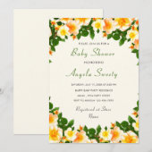 Flowers Framed Baby shower Invitation (Voorkant / Achterkant)
