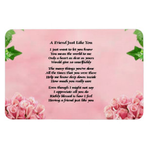 Flowers Friend Poem Magnet Magneet