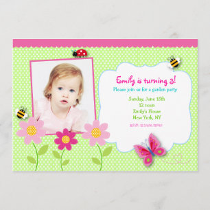 Flowers Garden Foto Birthday Party Kaart