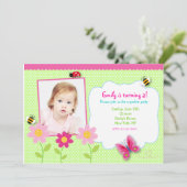 Flowers Garden Photo Invitations à la fête d'anniv (Debout devant)