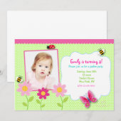 Flowers Garden Photo Invitations à la fête d'anniv (Devant / Derrière)