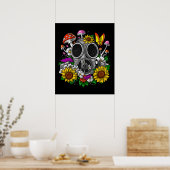 Flowers Gas Mask Poster (Keuken)