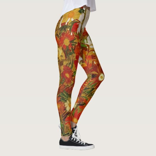 Flowers-gebied van Egon Schiele Leggings (Rechts)