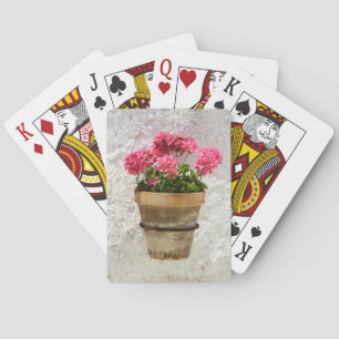 Flowers Geranium In Flower in Pot Pokerkaarten