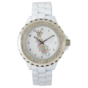Flowers Giraffe Watch Horloge
