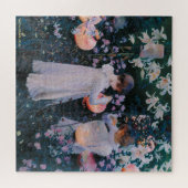 Flowers Girls Paper Lantern  Painting Kinder Legpuzzel (Horizontaal)